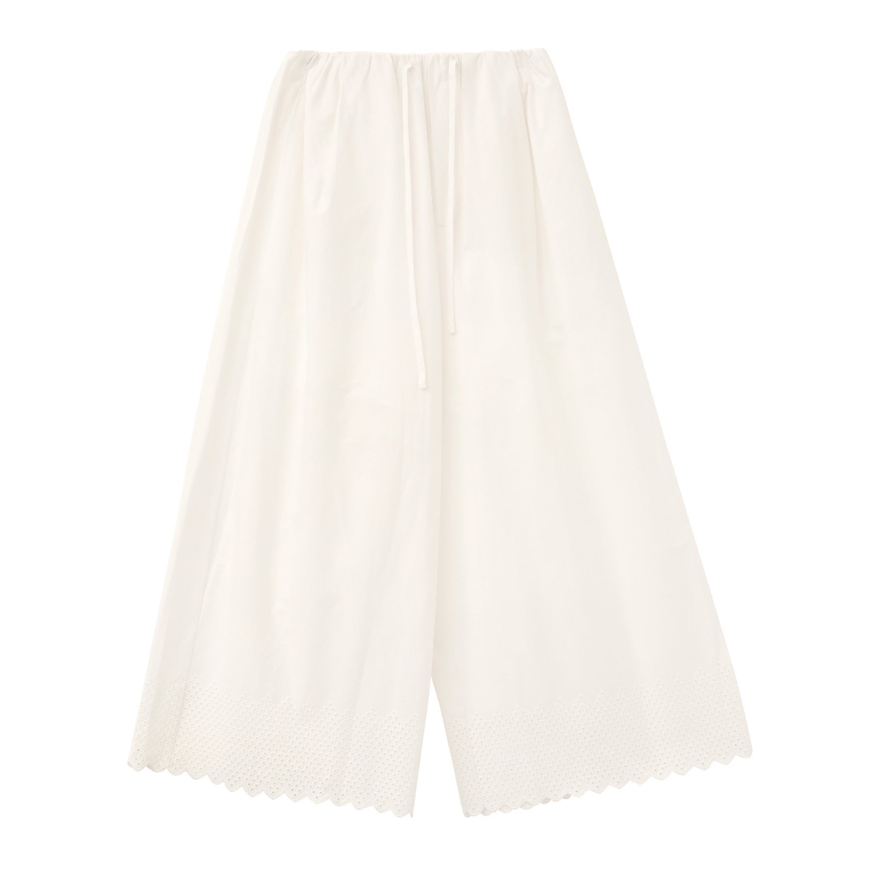 Summer Thin Women's Embroidered Cropped Casual Wide-leg Pants