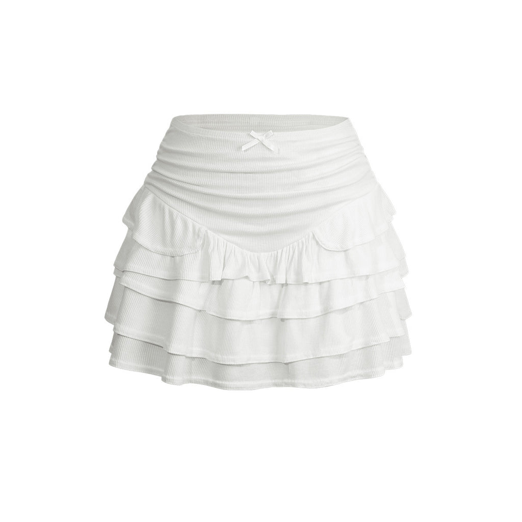 Bohemian Vacation Style Ruffled High Waist Skirt Skirt