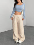 Corduroy Wide-leg Pants For Women Loose-fitting Figure-flattering And Drapey Casual