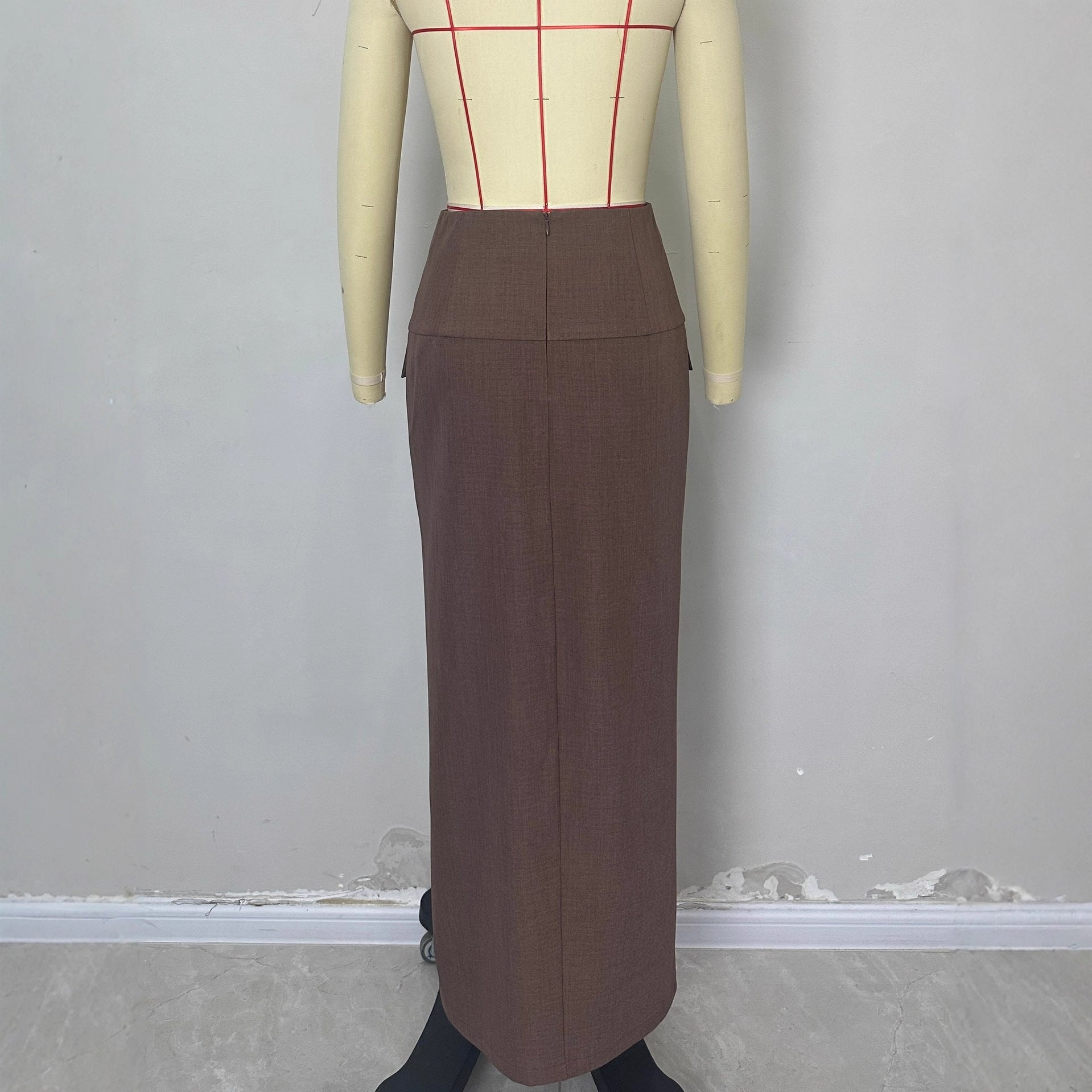 Women's High-waisted Slimming High-slit Long Bodycon Skirt