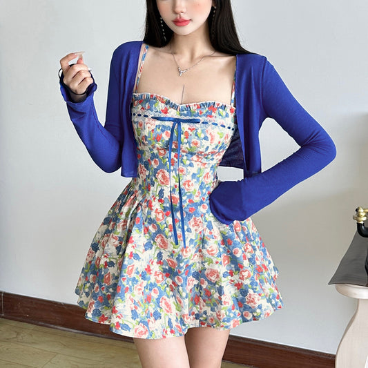 Women's Clothing Easy Matching Sling Slim Floral Dress