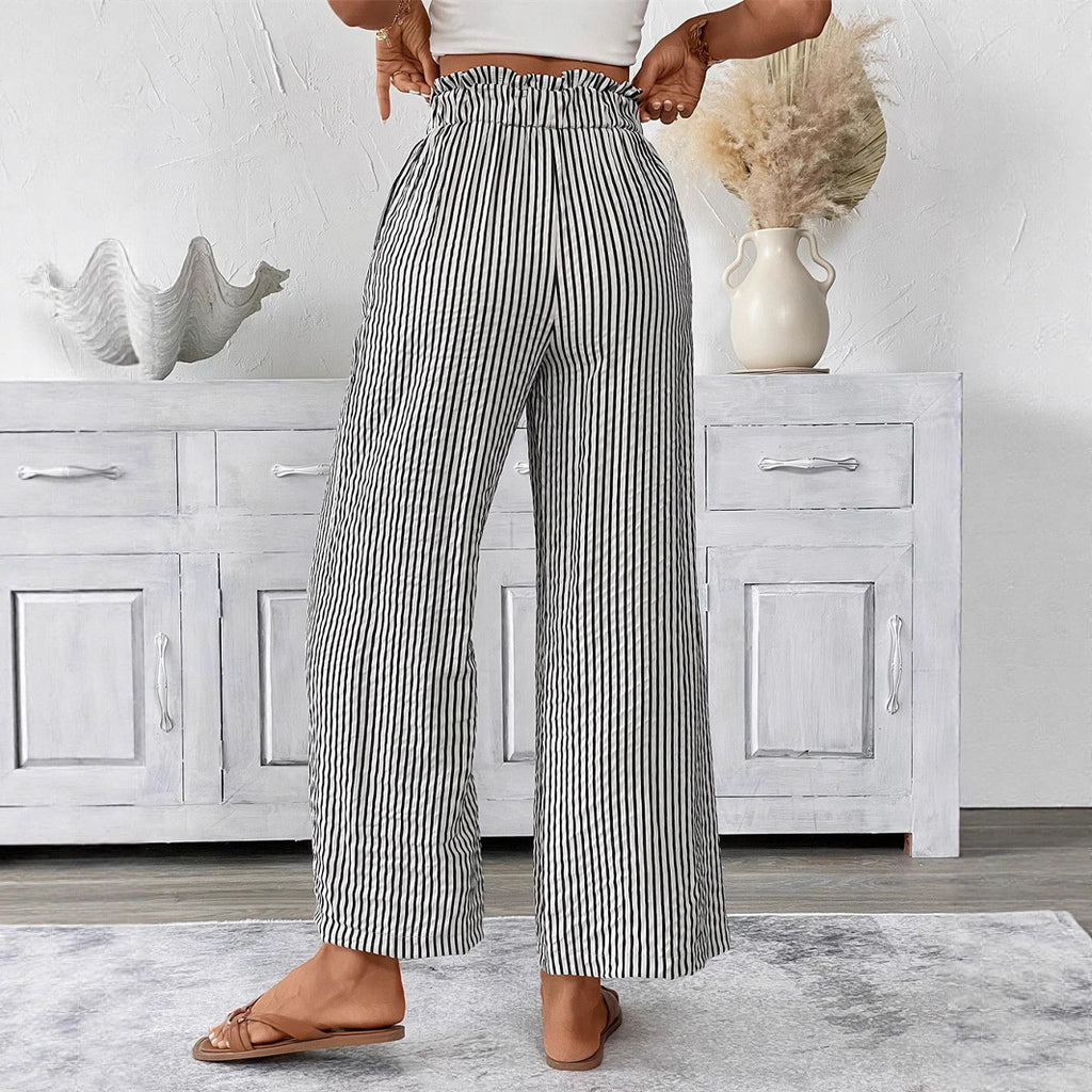 Women's Striped Elegant Straight-leg Pants