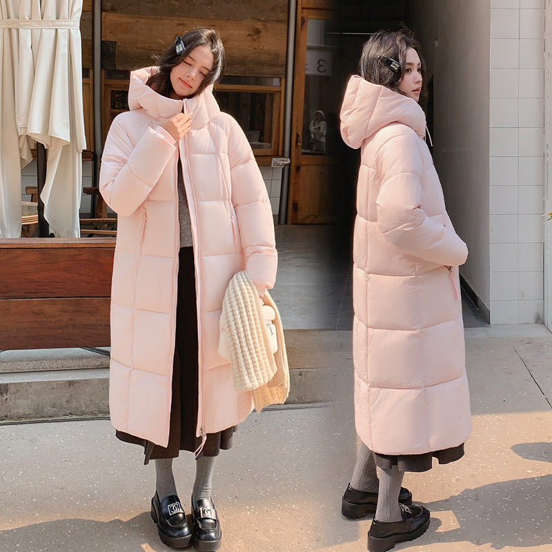 Thickened Knee-length Black Puffer Coat