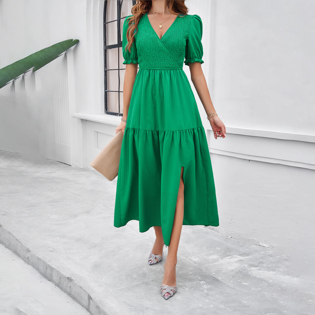 Holiday Casual Style High Waist Beveled Dress Women's Clothing