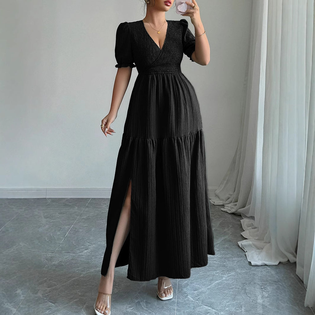 Deep V High Sense Dress Women's Clothing