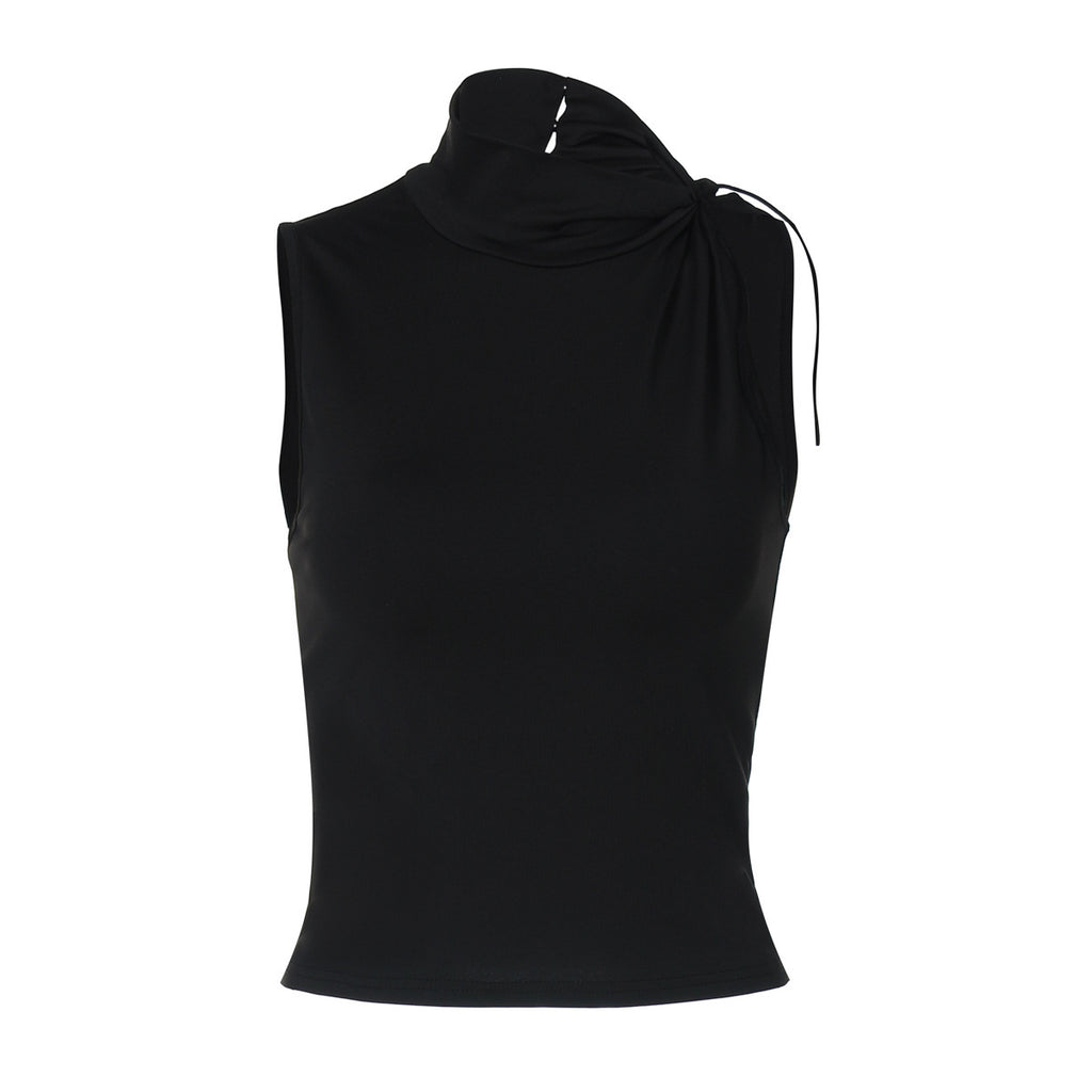 European And American Slim Vest Season Fashion Button Sleeveless Top Women's Design Sense