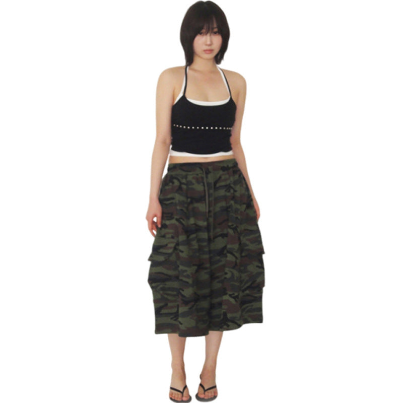 Women's Street Contrast Colors False-two-piece Halter Backless Short Vest