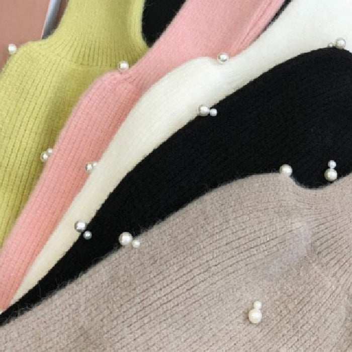 Round Neck Pullover Beaded Sweater
