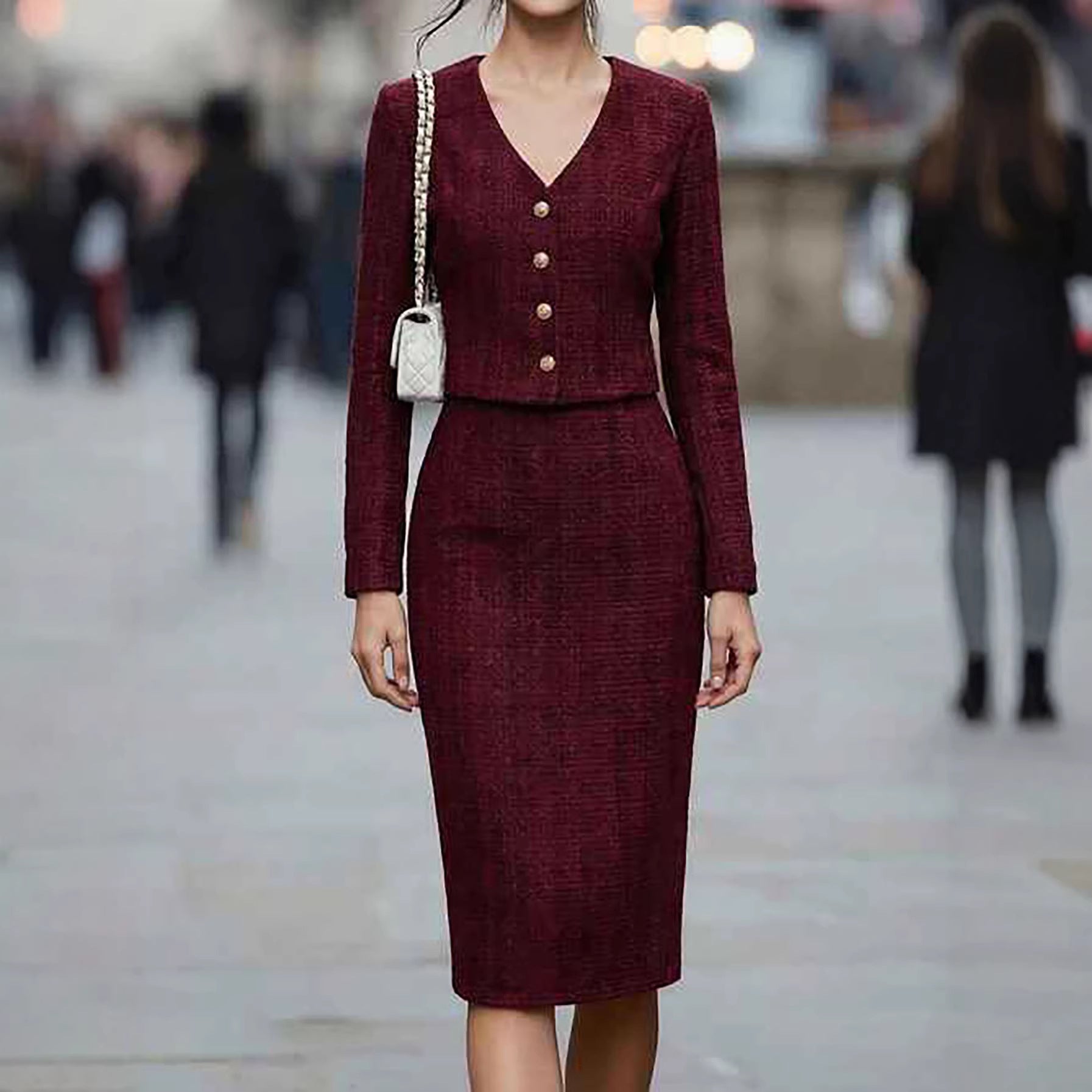 Two-piece Banquet-style Waist-cinched Skirt Set