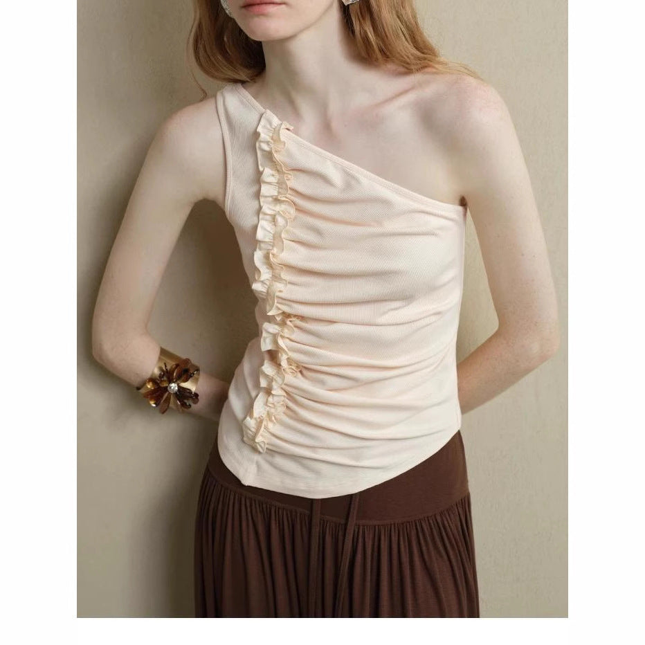 Fashionable Irregular Hem One-shoulder Vest For Women