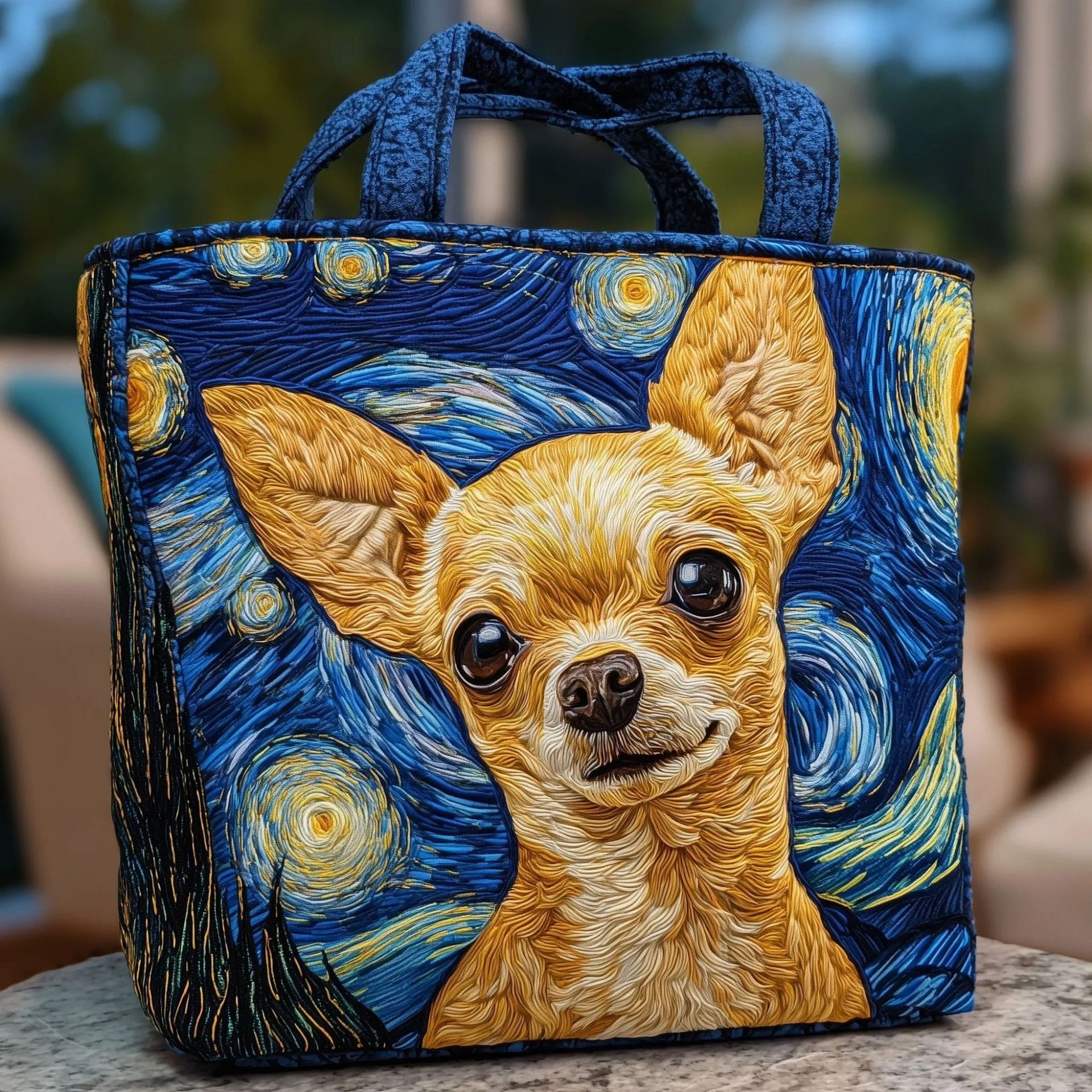 300g Canvas Dog-Printed Tote And Shoulder Bag