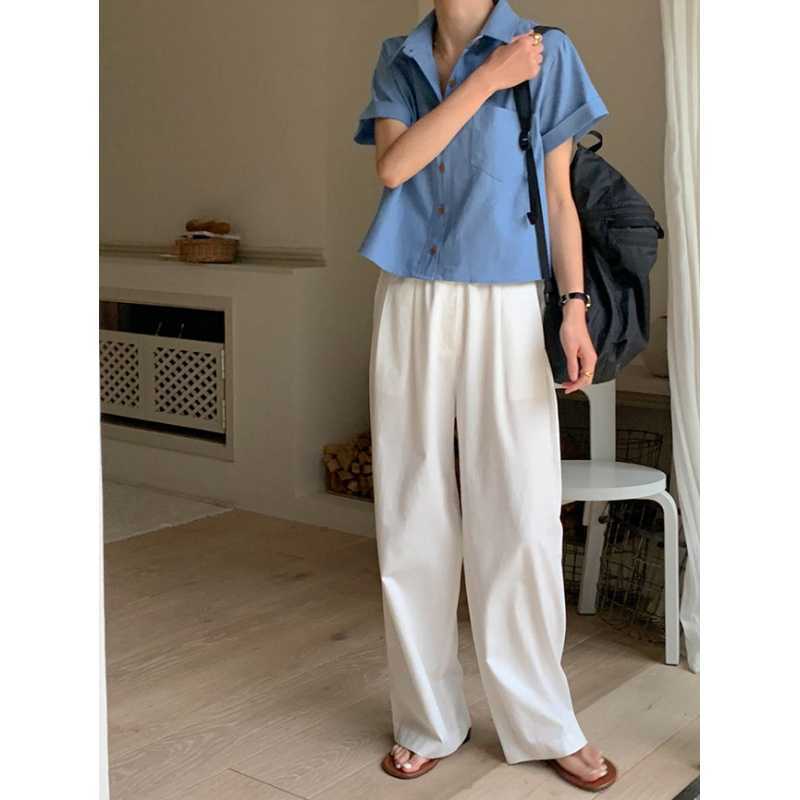 Versatile Candy-colored Single-breasted Shirt