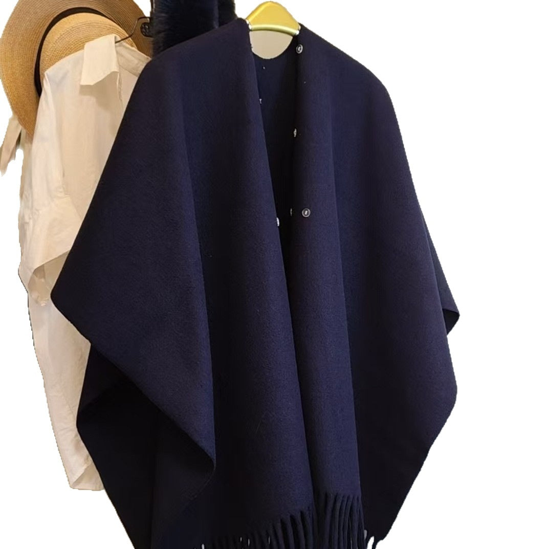 Womens Premium Cashmere Shawl In Solid Color For Extra Warmth