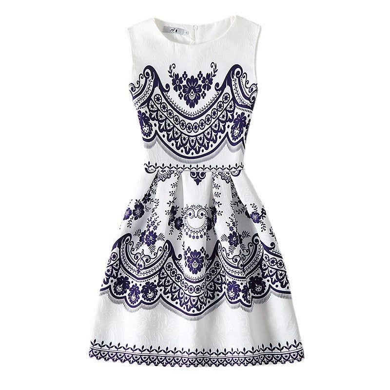 European And American Spring And Summer Women's Clothing Fashion Printing Dress