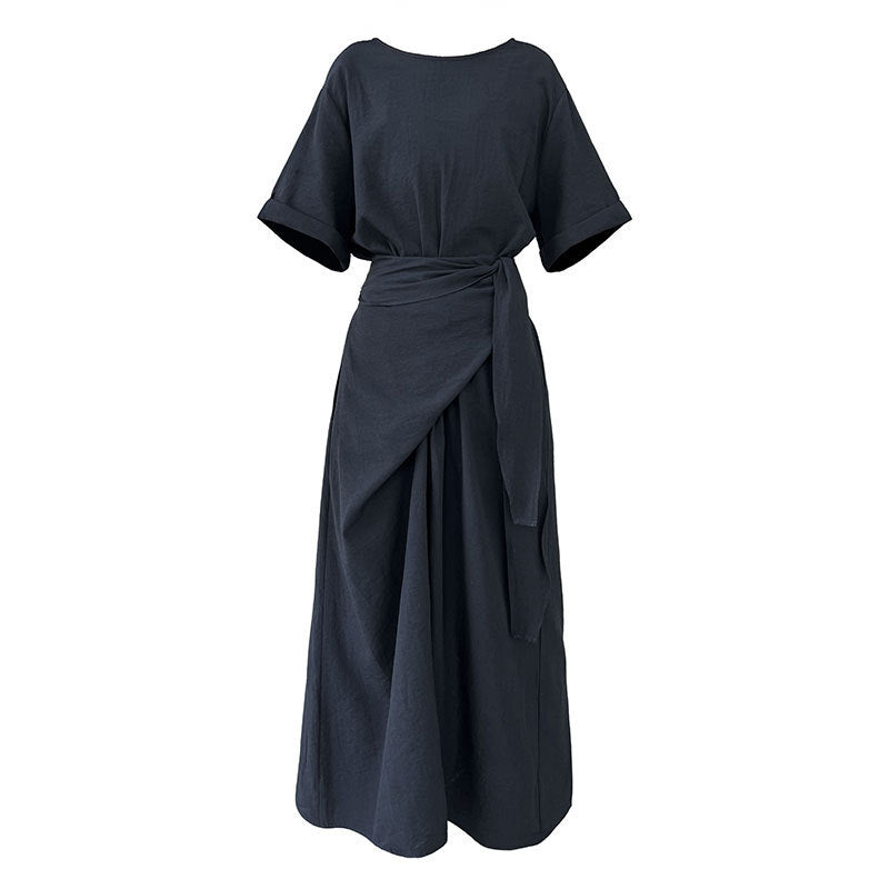 Special-interest Design Cross Strap Short Sleeve Dress