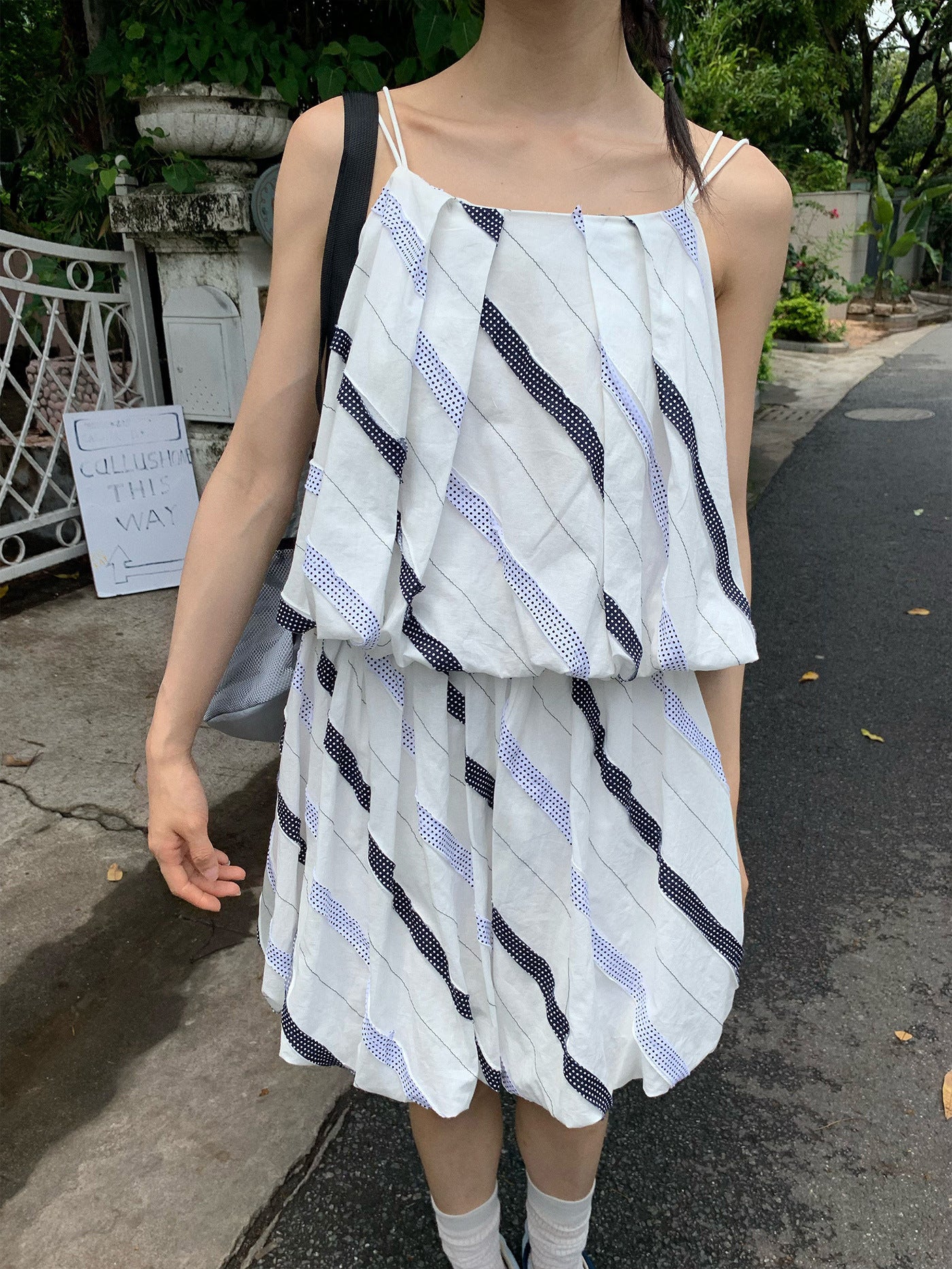 Fashion Diagonal Stripe Bud Camisole Women