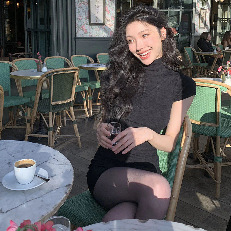 Summer Women's Temperament High Collar Skirt