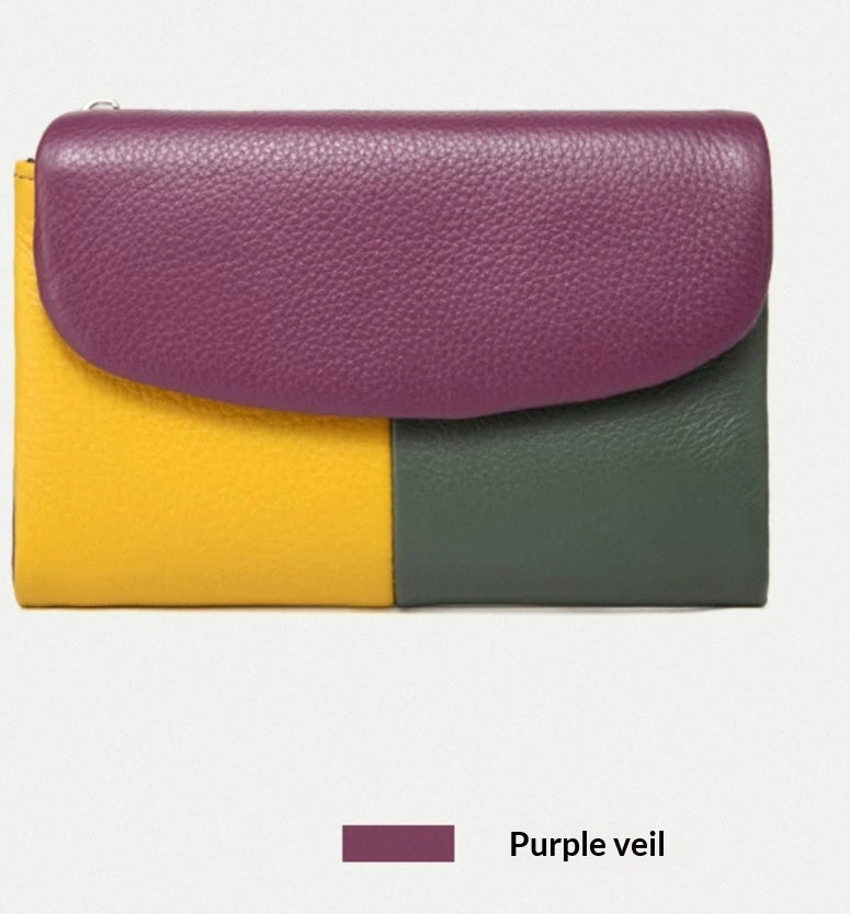Wallet Short Stylish Women Soft Leather Texture