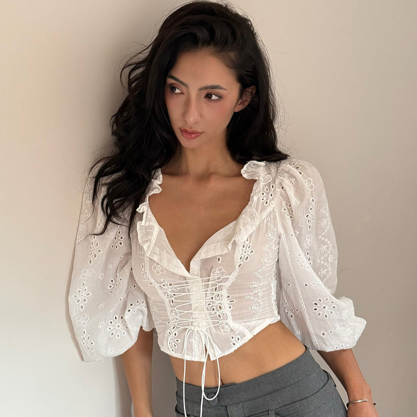 Asymmetrical Waist Top With Tie-dye Detailing