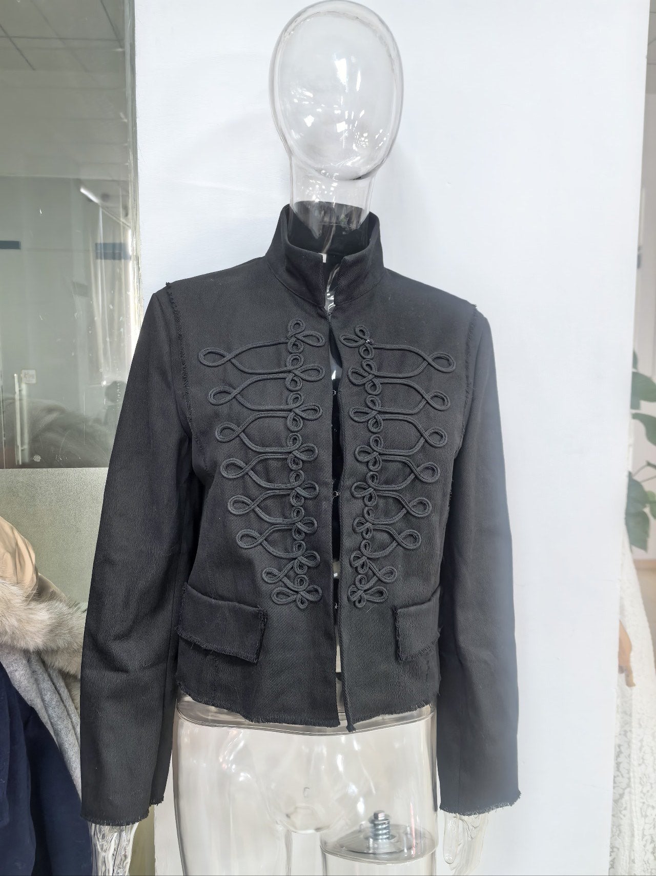 Womens Retro Stand Collar Button-Placket Short New Chinese-Style Jacket