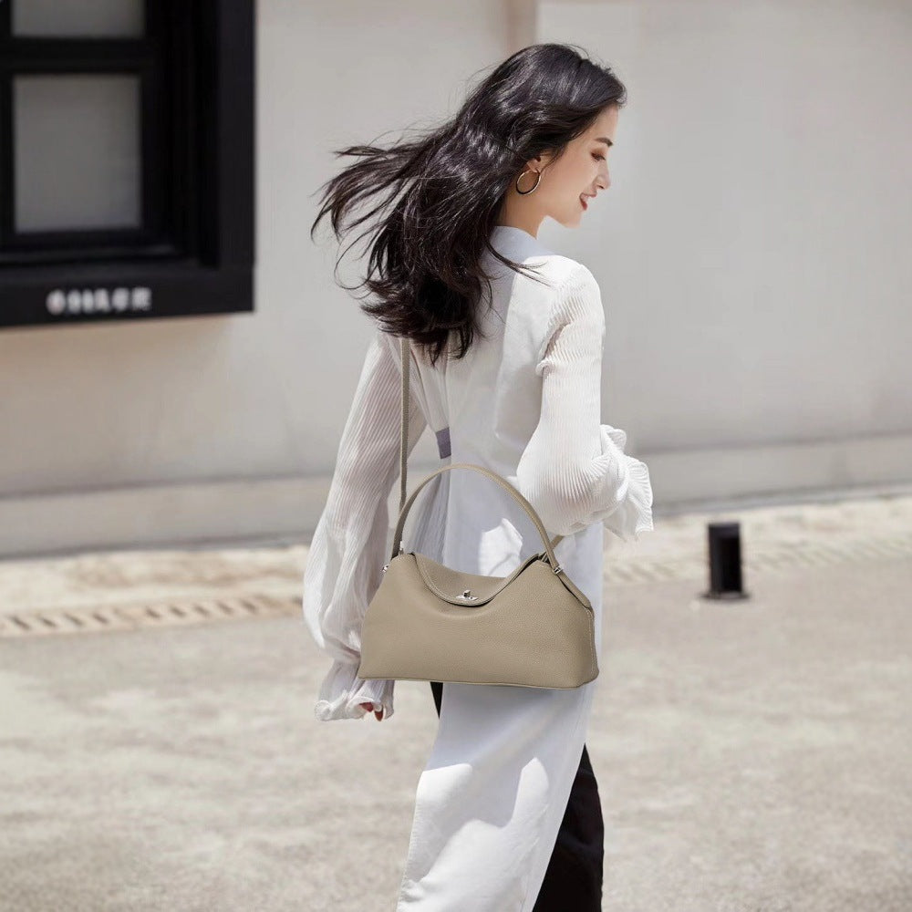 Stylish Niche Leather Tote Bag For Office Ladies