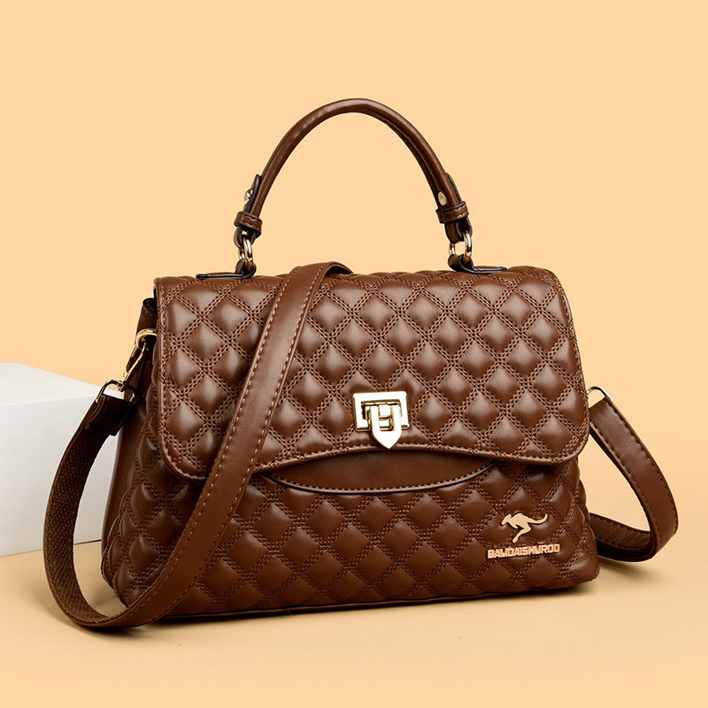 Fashionable Versatile Diamond-quilted Crossbody Shoulder Bag