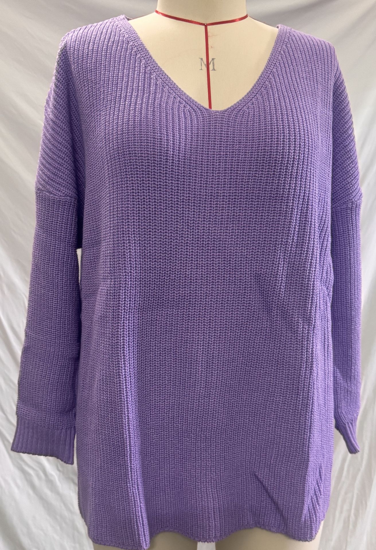 V-neck Loose-fitting Long-sleeve Sweater