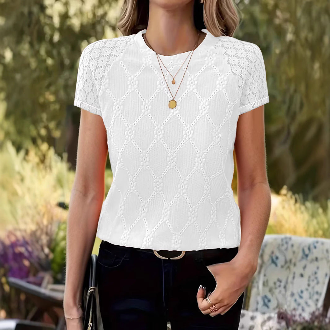 Casual Women's Round Neck Short Sleeve Top