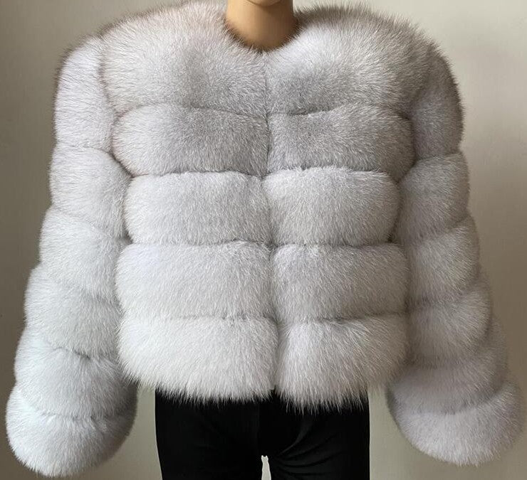 Faux Fox-fur Patchwork Thickened Warm Fur Coat