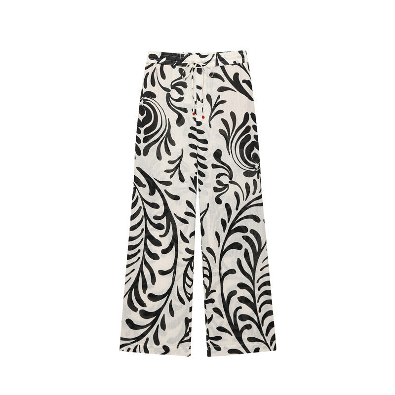 Women's Printed Kimono Coat Pants