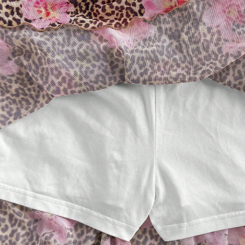 Women's Leopard Print Skirt Vacation Style