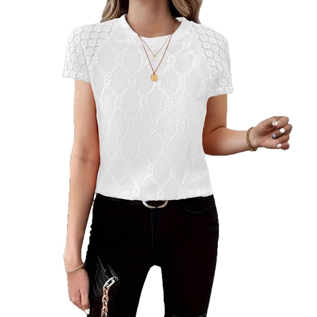 Casual Women's Round Neck Short Sleeve Top