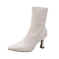 Womens Retro Mid-Calf Pointed-Toe Side-Zip Stiletto Boots