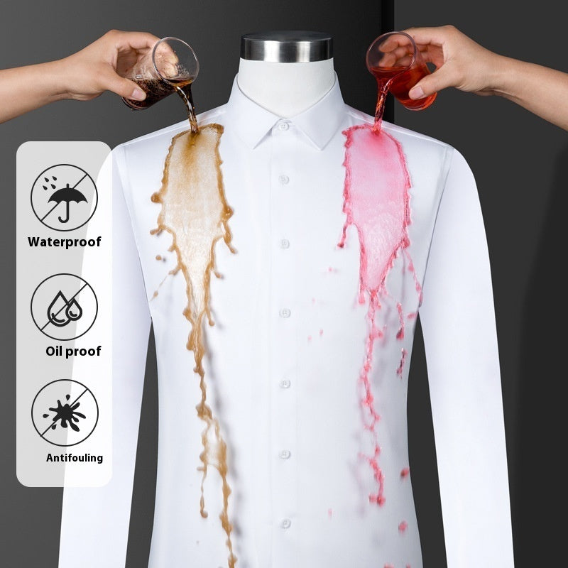 Ladies' Short Sleeved Waterproof, Oil Resistant And Stain Resistant Bamboo Fiber