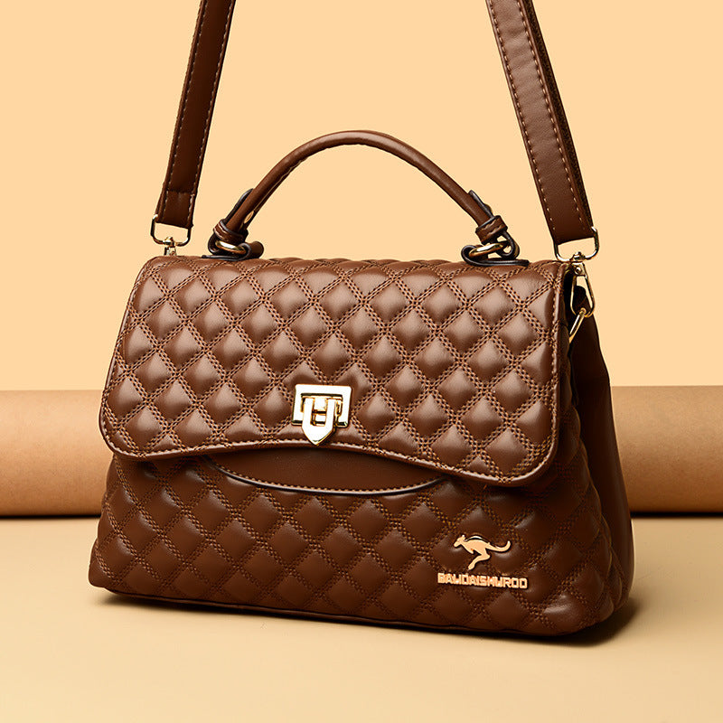 Fashionable Versatile Diamond-quilted Crossbody Shoulder Bag