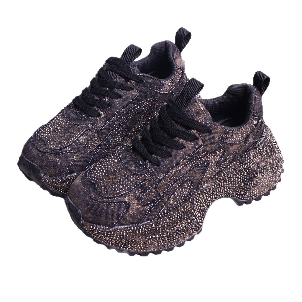 Womens Stylish Versatile Height-increasing Thick-soled Casual Sneakers