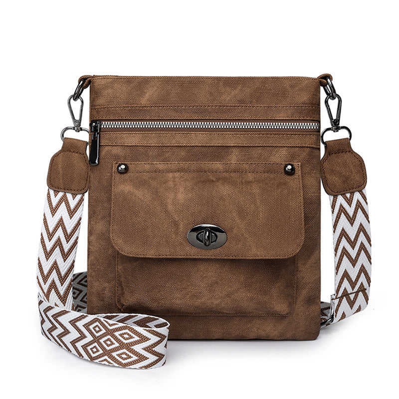 One Shoulder New Double Zipper Leisure Crossbody Bag