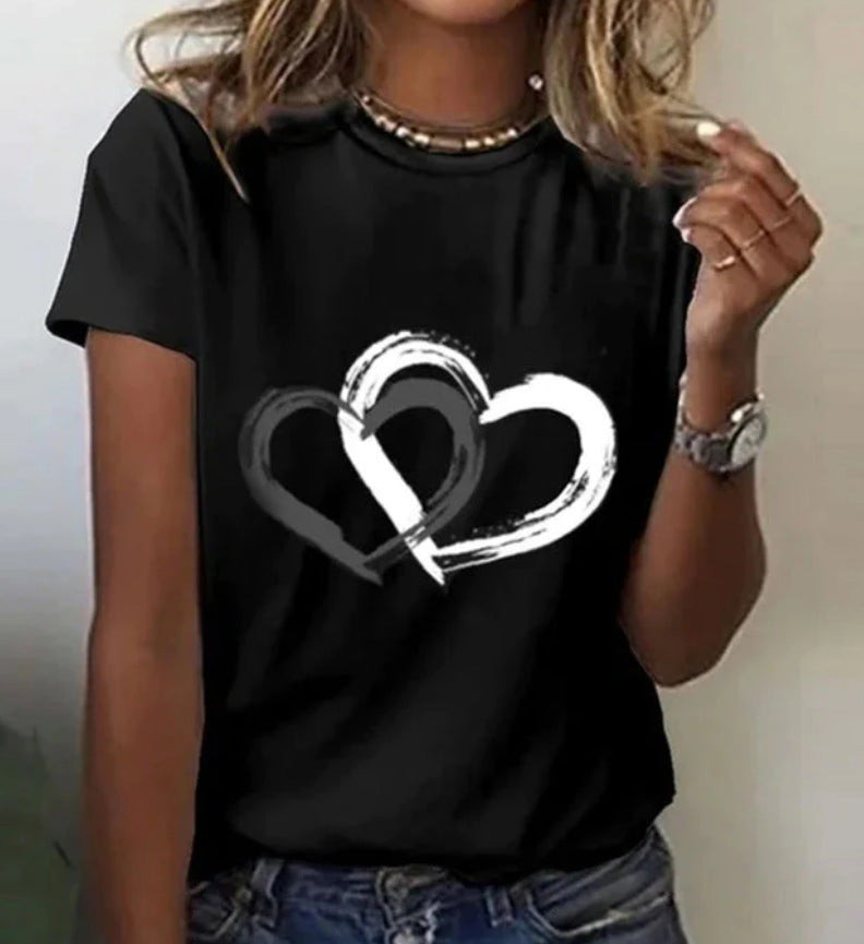 Women's Casual Pattern Digital Printed T-shirt