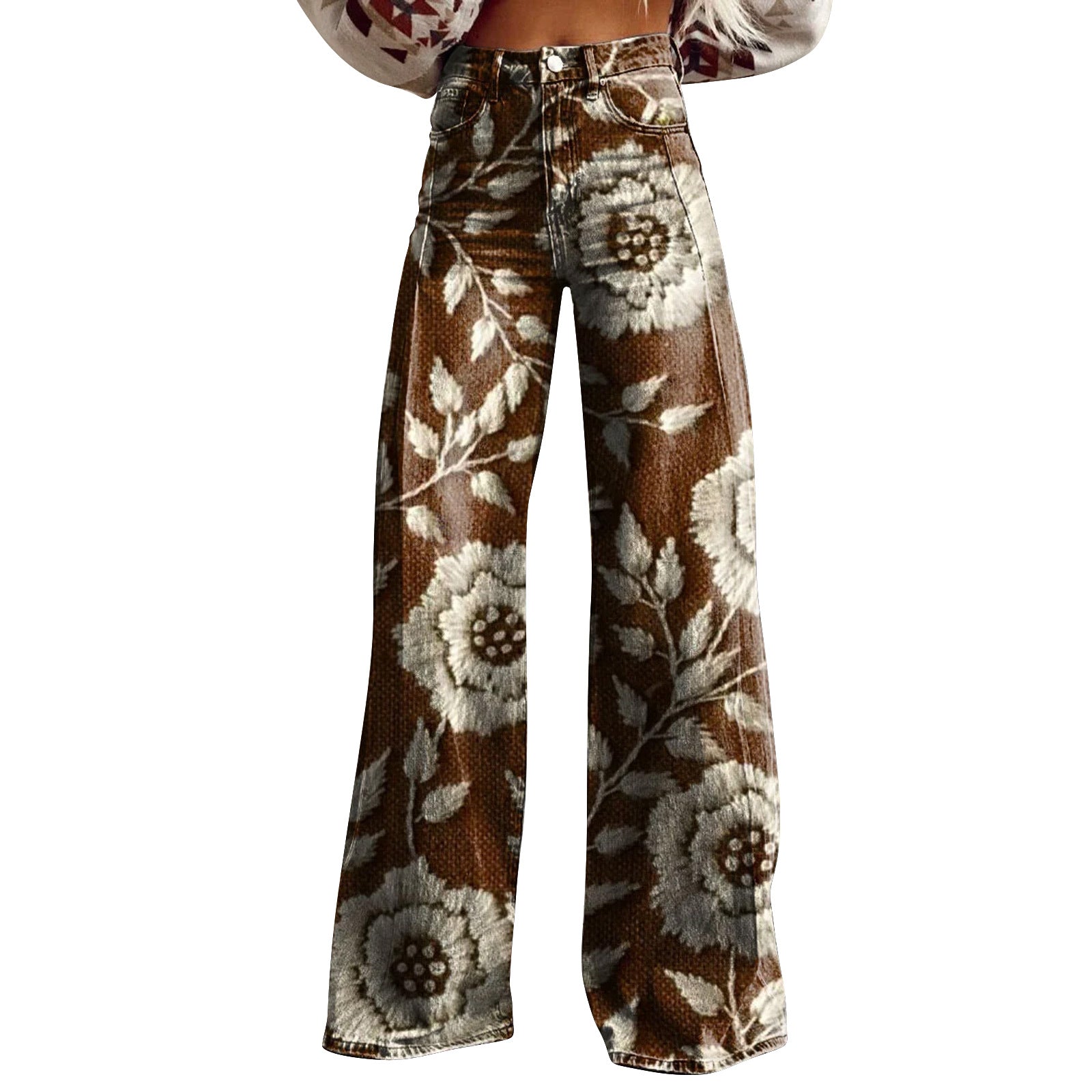 Trendy Flared Denim Jeans Made From Pure Cotton For Women