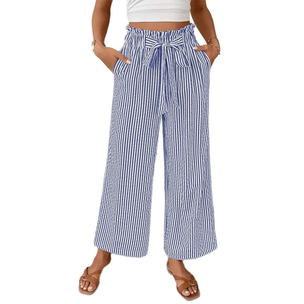 Women's Striped Elegant Straight-leg Pants