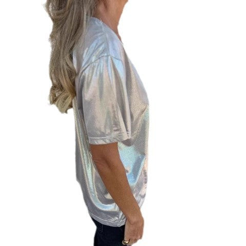 Loose Fit Round Neck Solid Color Short Sleeve