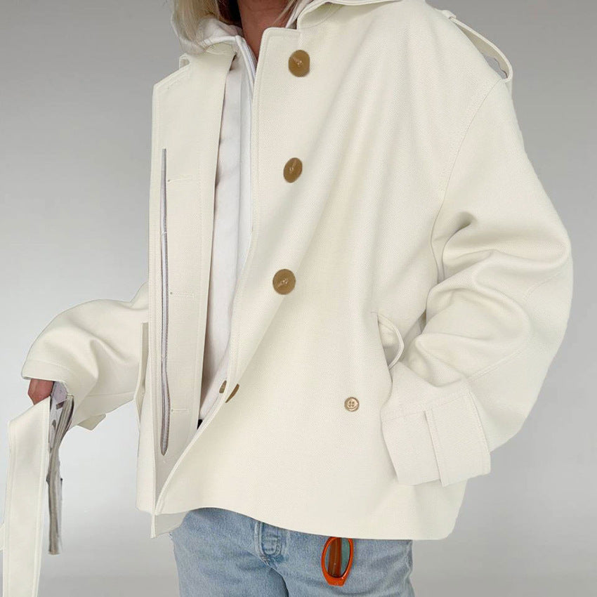 Long Sleeve Cardigan Trench Coat Design Sense Temperament Leisure