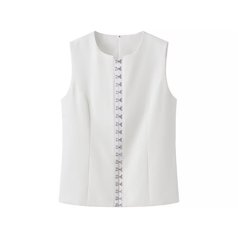 Round Neck Sleeveless Vest Fashion Casual Pants Suit