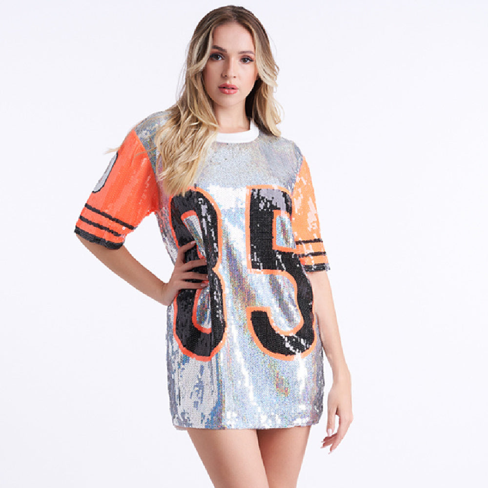 Women's Fashion Loose Cool Sequined T-shirt Top