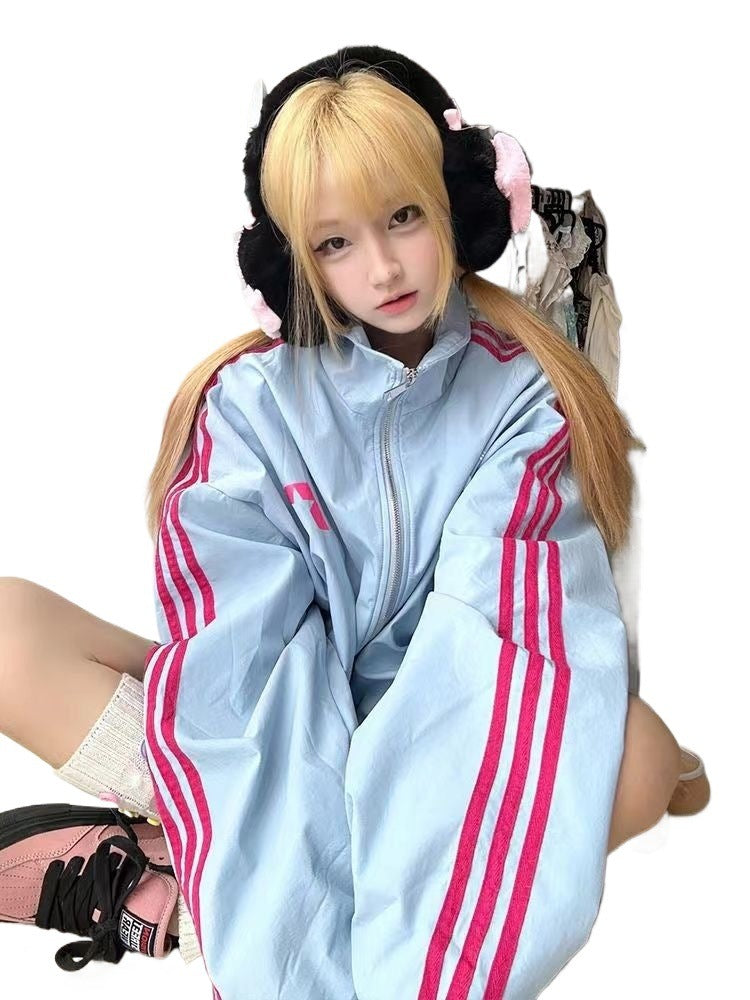 Women's Blue Fashion Casual Loose Jacket