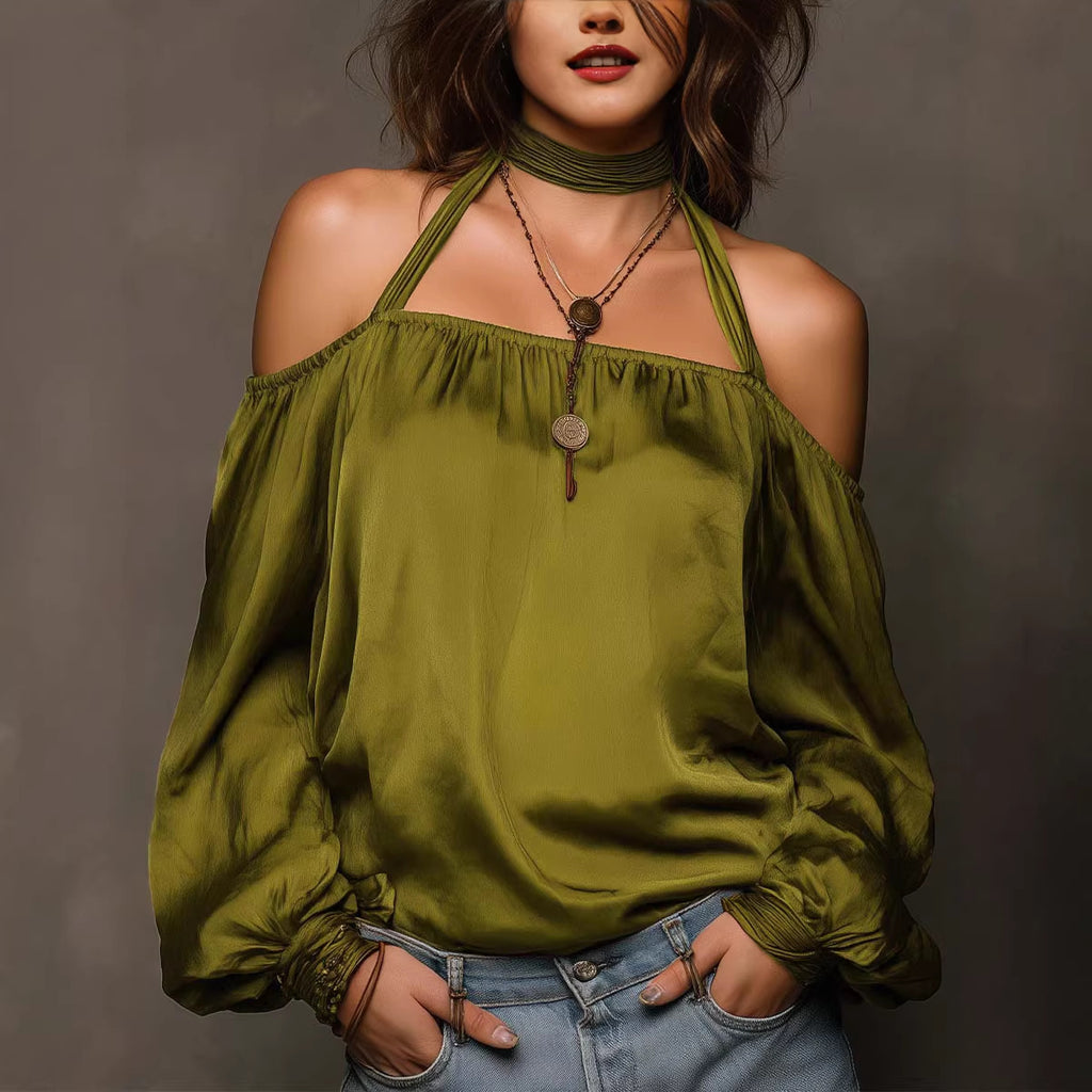 Stylish Casual Off-shoulder Satin Top