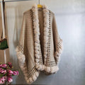 Solid-color Thickened Warm Womens Rabbit-fur Shawl