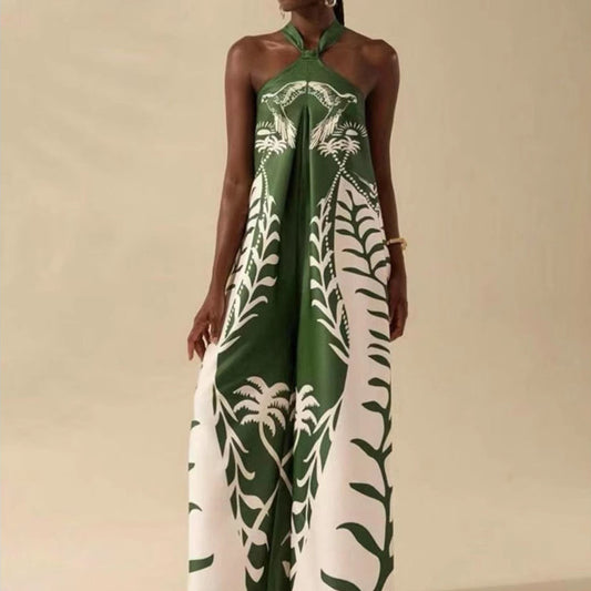 Women's Printed Fashion Halter Sleeveless Pants