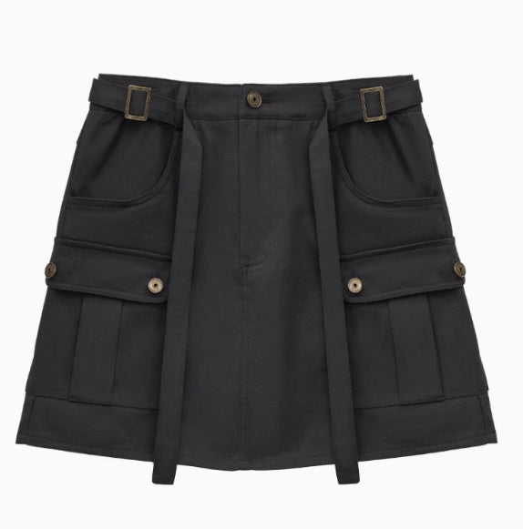 Female Slim Fit And Slimming Short Hooded Top Half Skirt Set