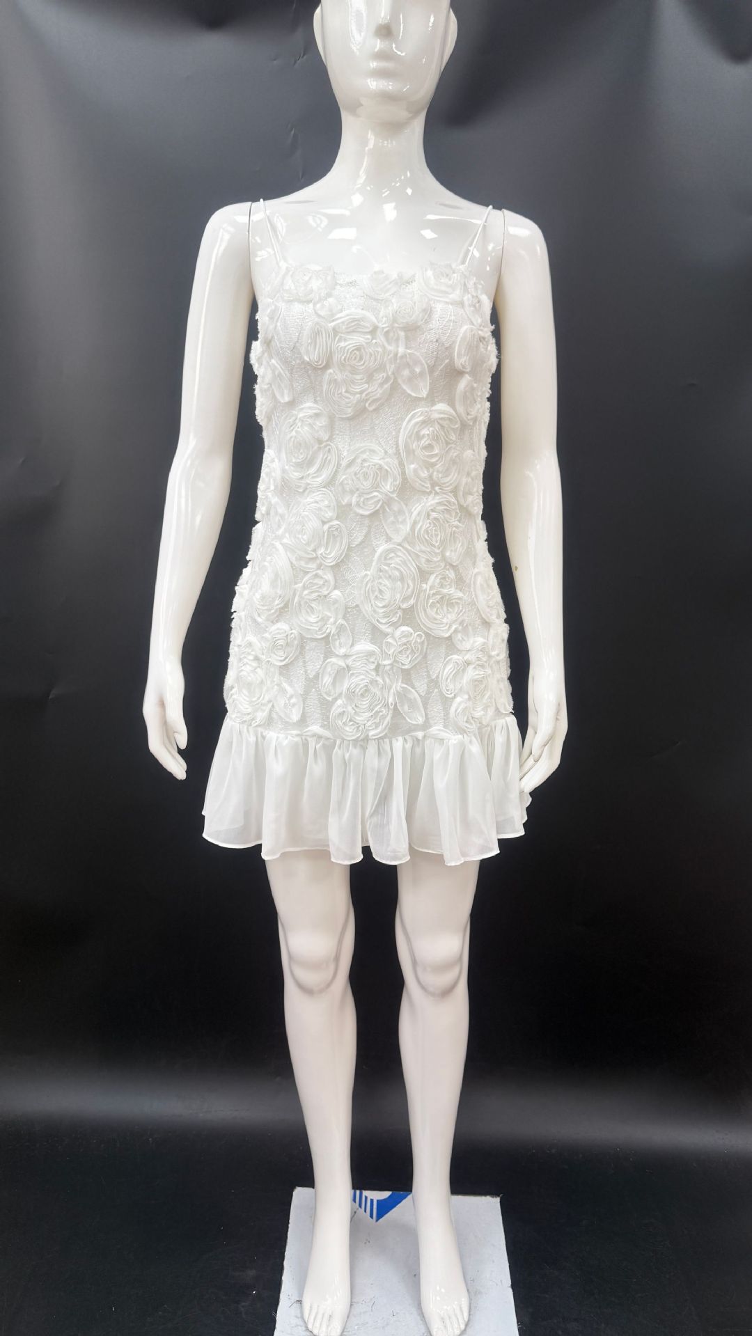 Three-dimensional Flower Patchwork Strap Dress